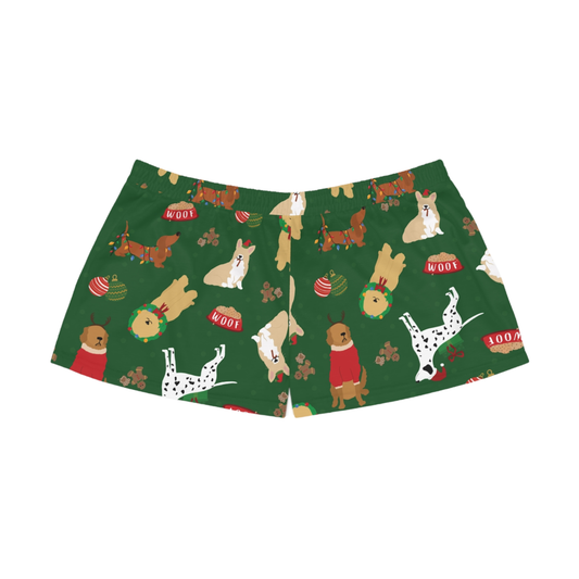 Merry Woofmas Fuzzy PJ Shorts