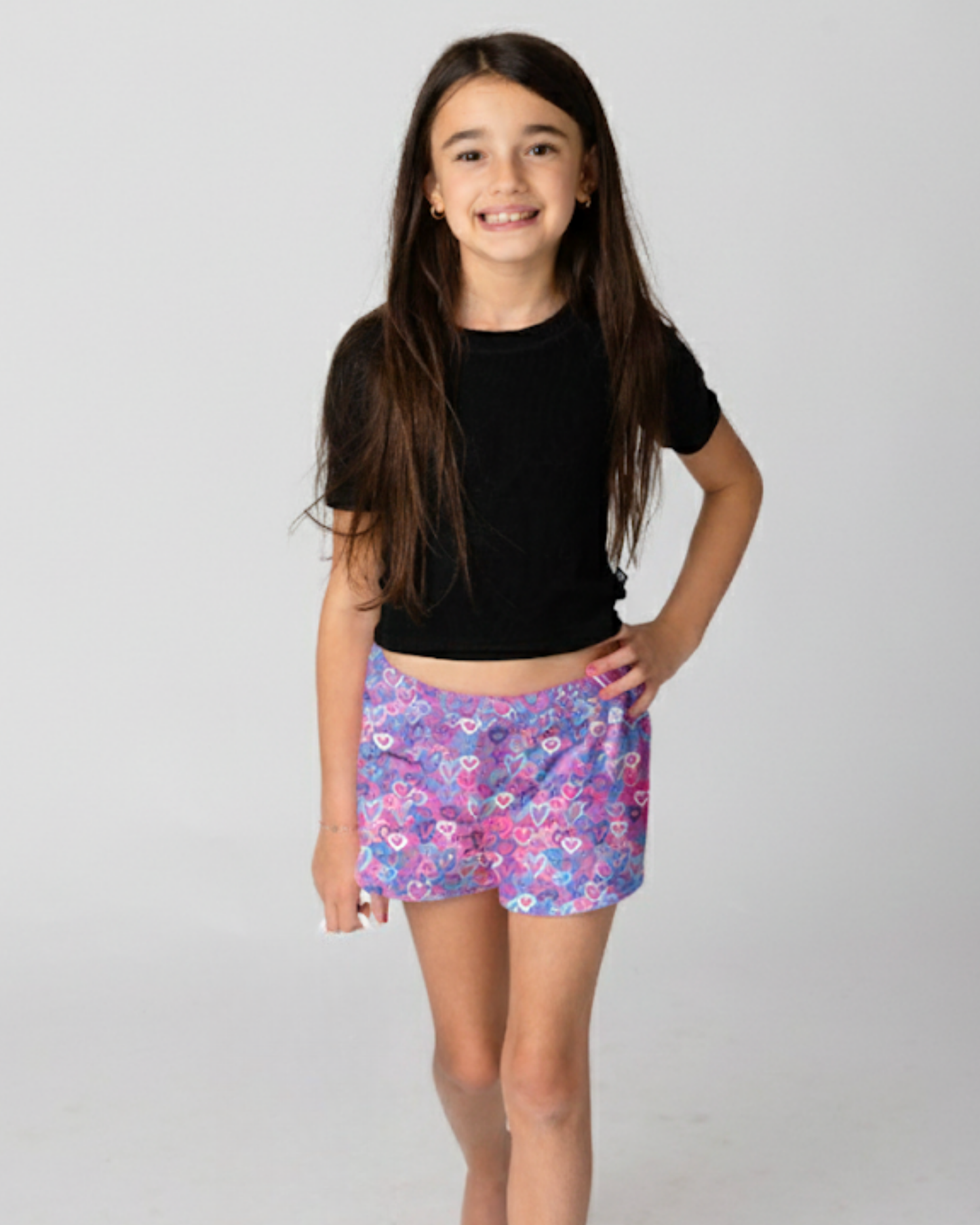 Ombre Hearts Fuzzy Pajama Shorts