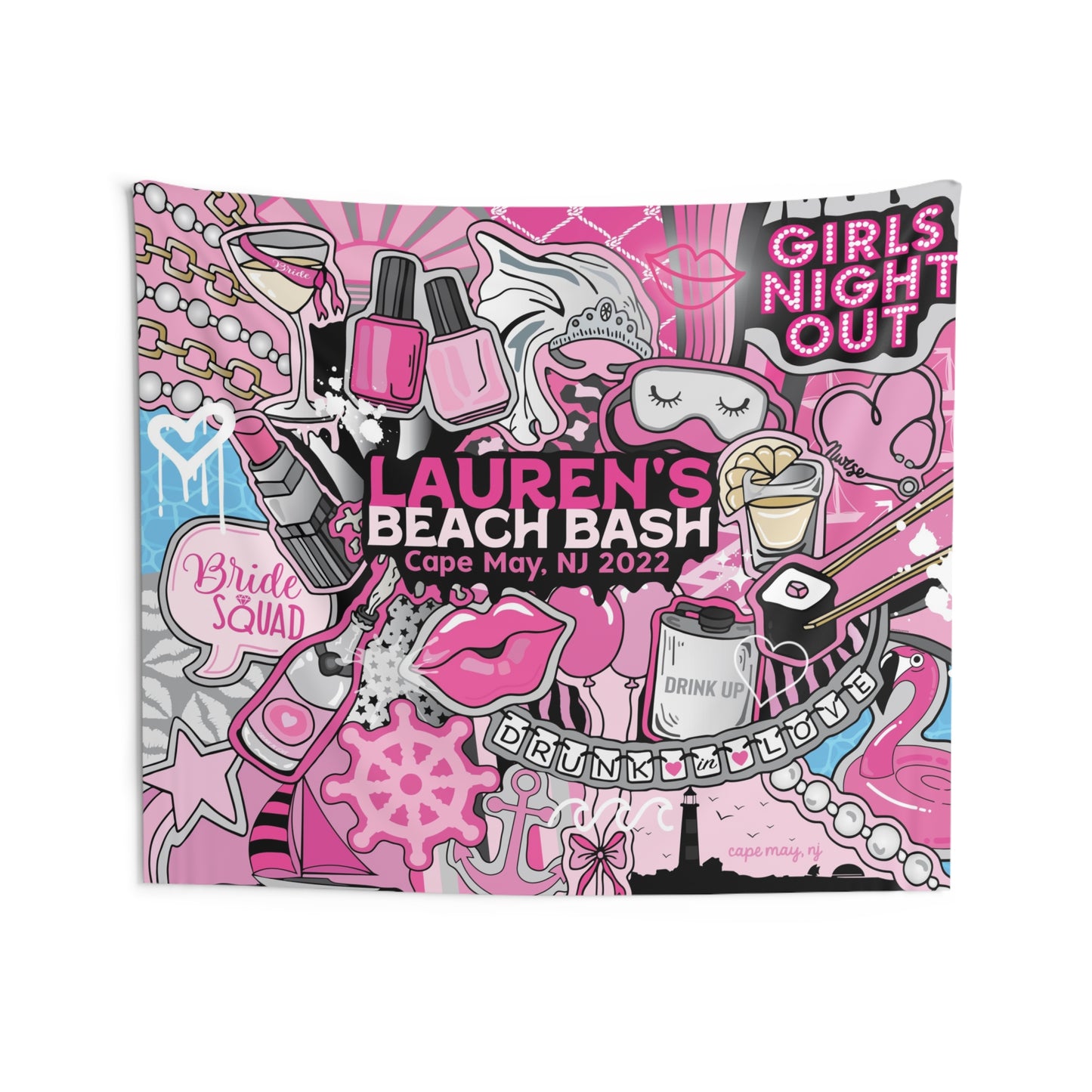 Destination Bachelorette Tapestry (pick your location)