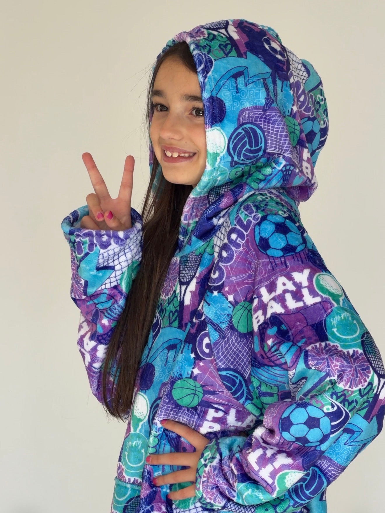 Sporty Girl Fuzzy Hoodies