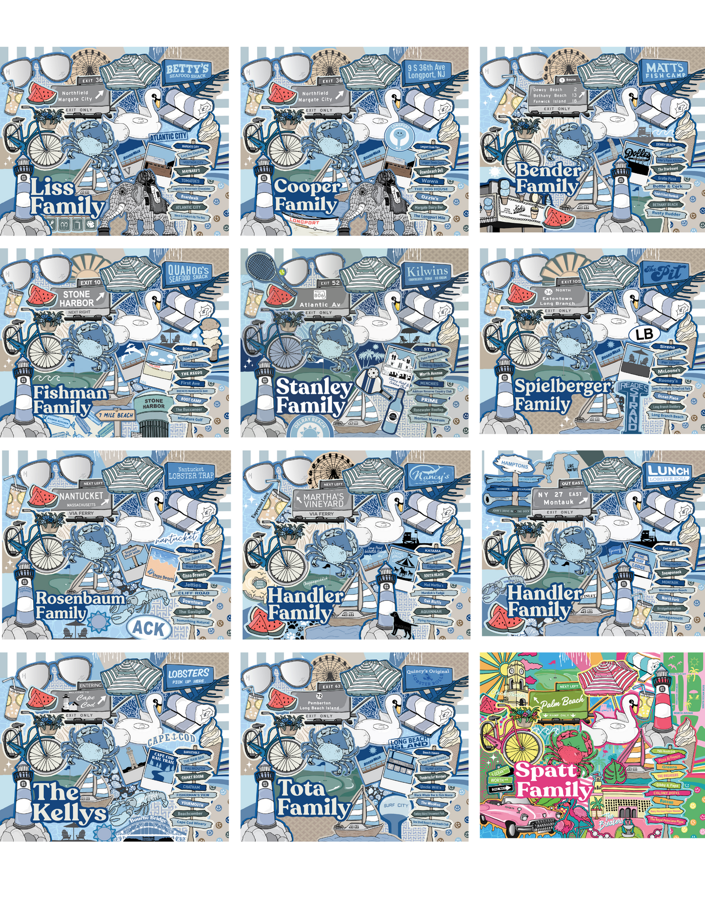 Summer Home Towel (pick your destination)