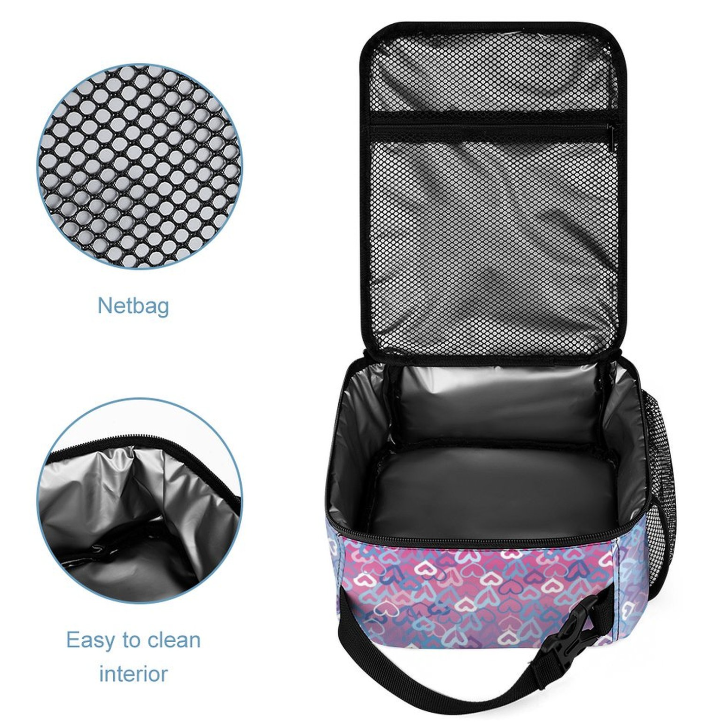 Ombre Hearts Insulated Lunch Box