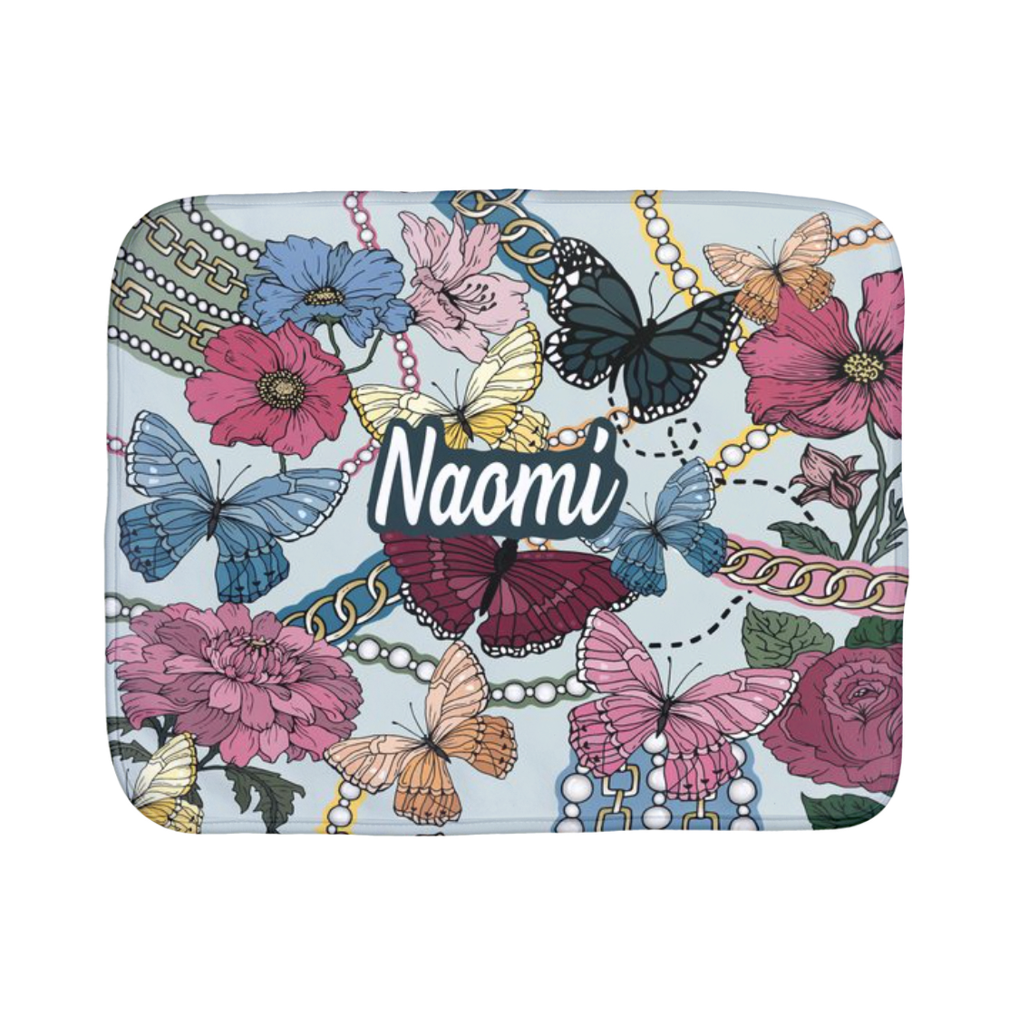 Butterfly Pearls Burp Cloth