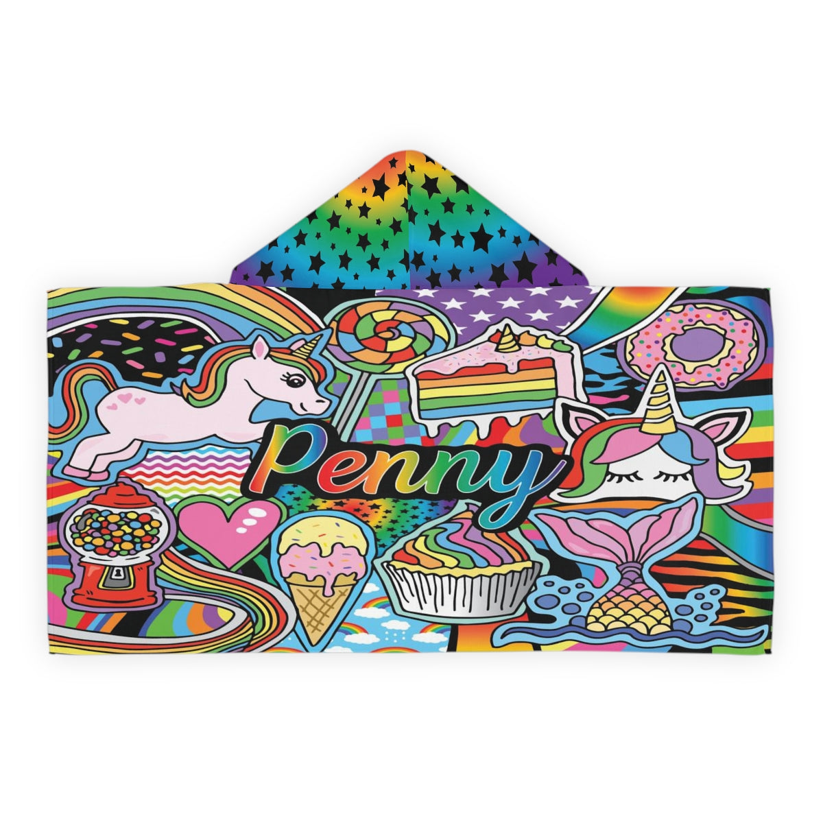 Rainbows and Unicorns Hooded Towel