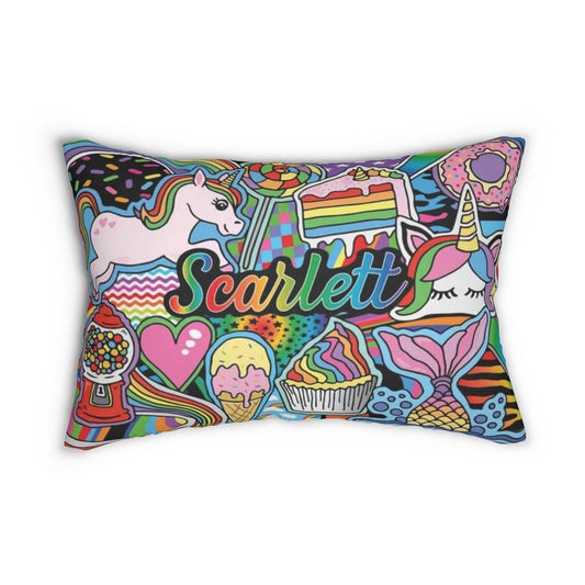 Rainbows and Unicorns Throw Pillow