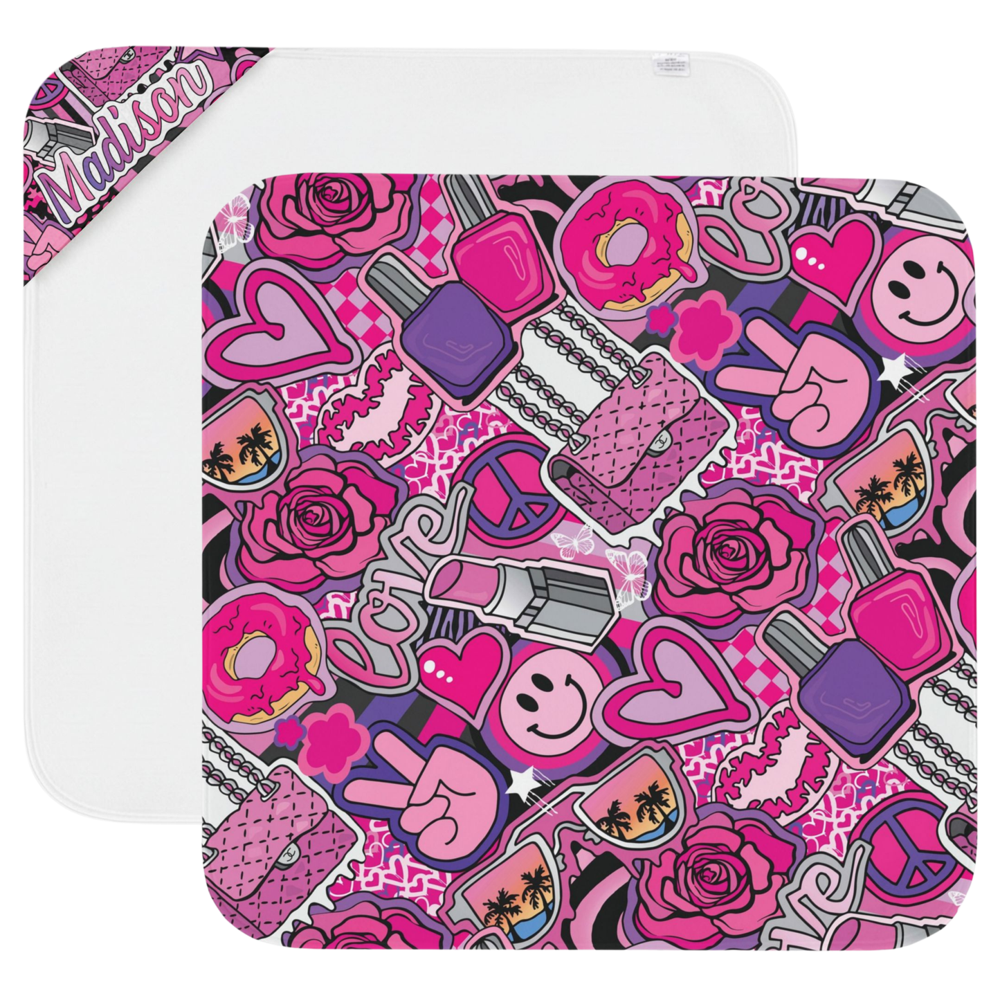 Girlie Girl Lip Hooded Towel