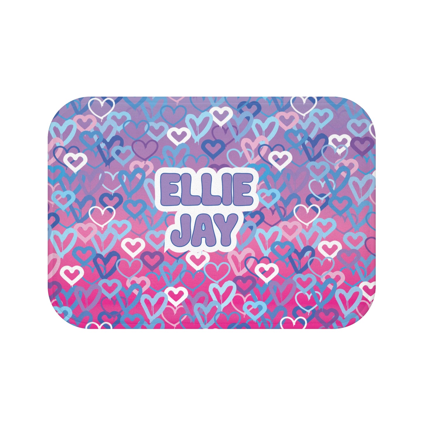 Ombre Hearts Bath Mat