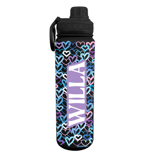 Ombre Hearts Water Bottle