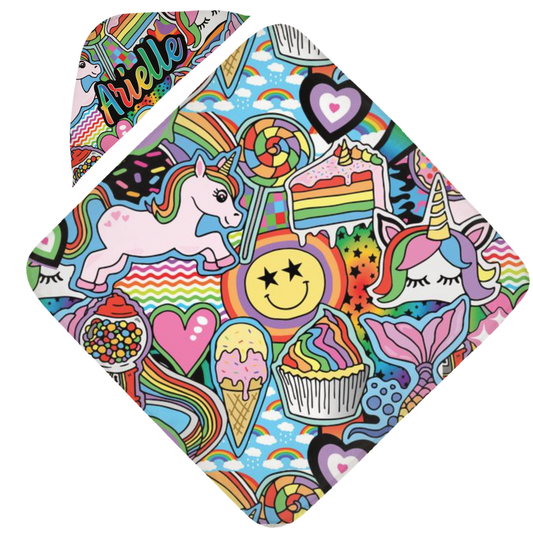 Rainbows and Unicorns Hooded Towel