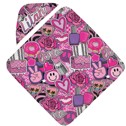 Girlie Girl Lip Hooded Towel