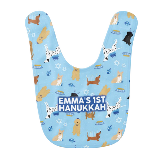 Hanukkah Dogs Bib