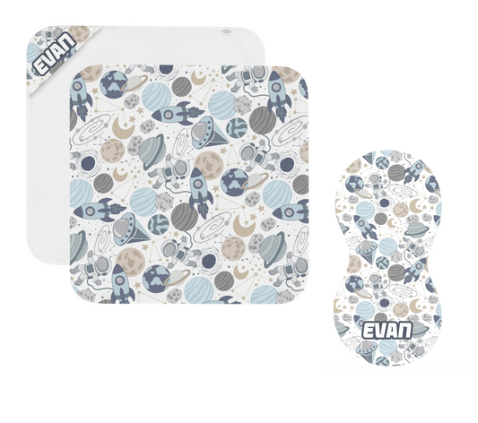 Out Of This World Hooded Towel and Burp Cloth Bundle