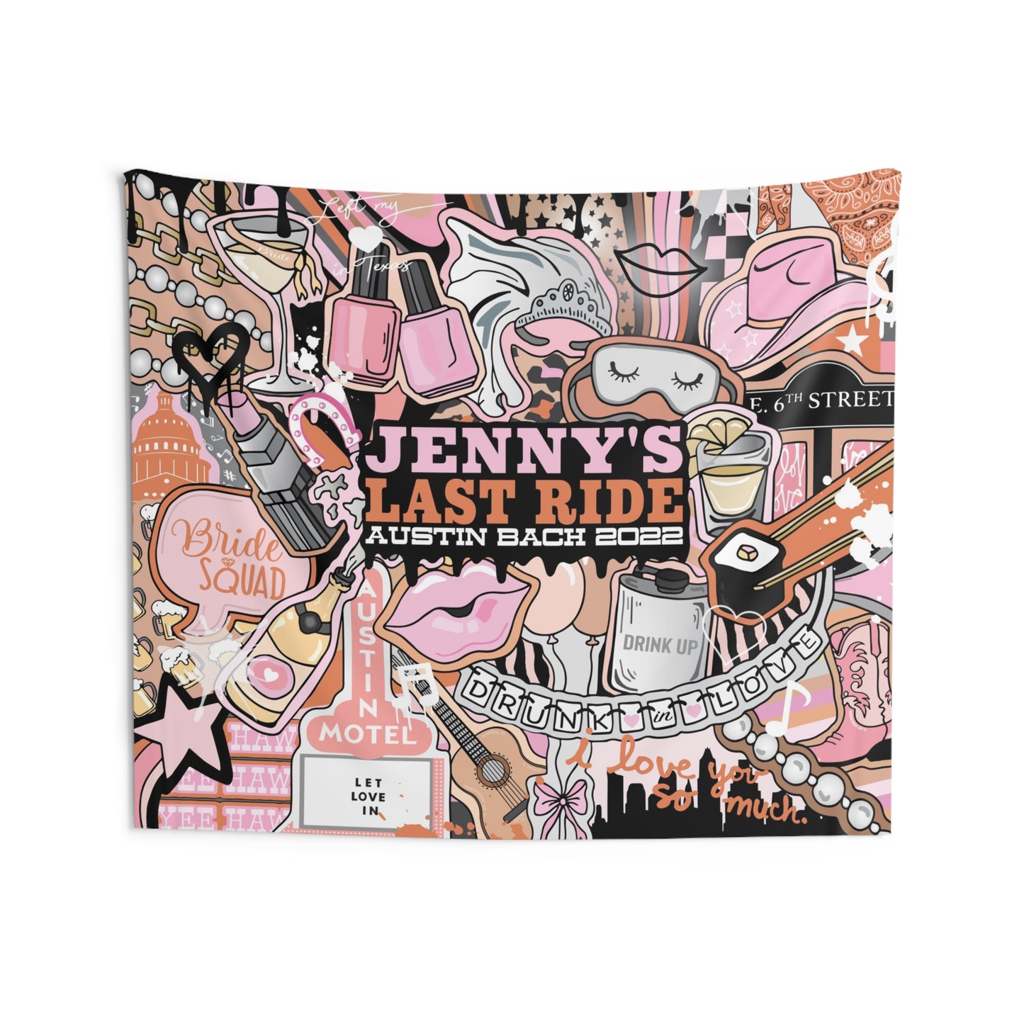 Destination Bachelorette Tapestry (pick your location)