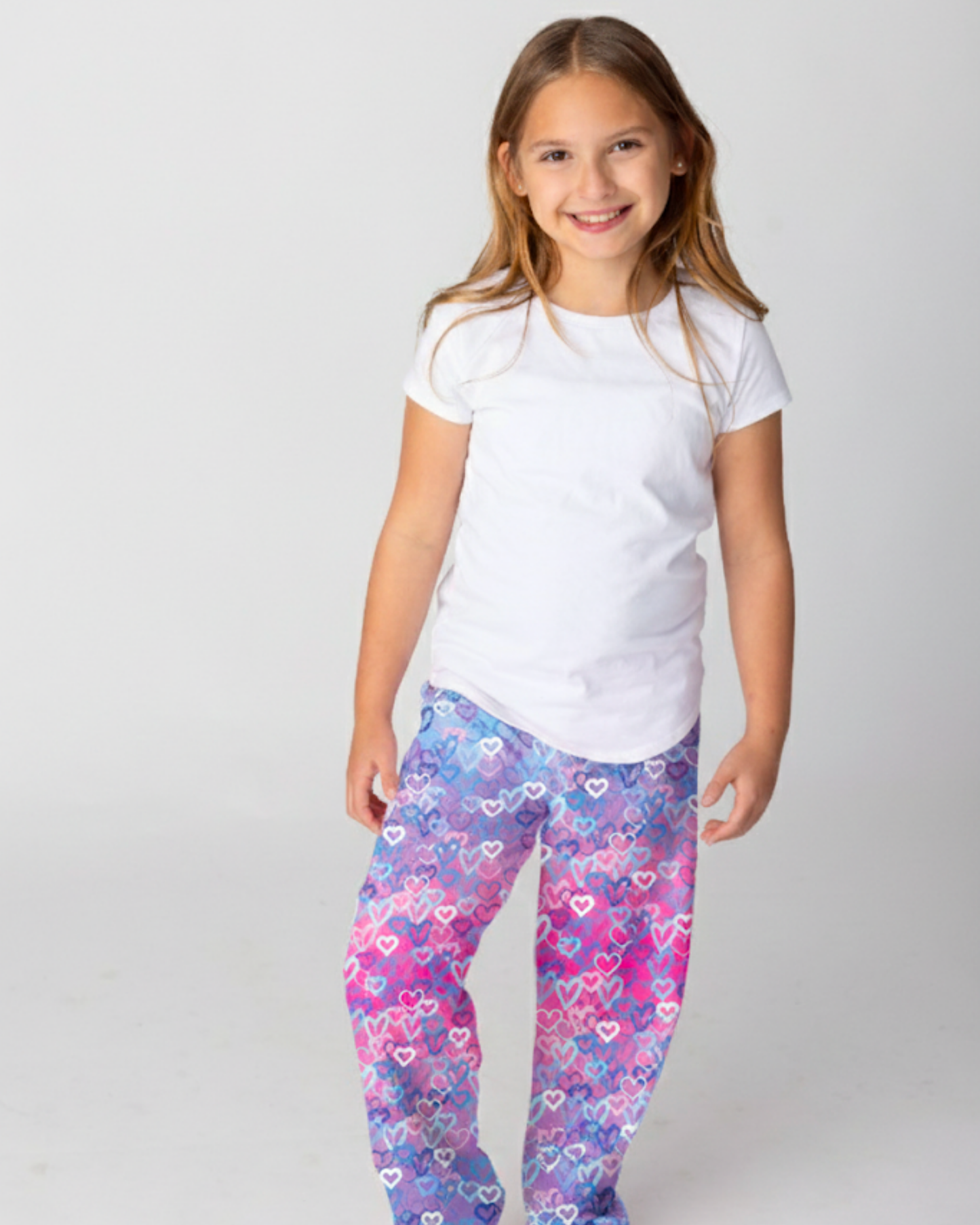 Ombre Hearts Fuzzy Pajama Pants