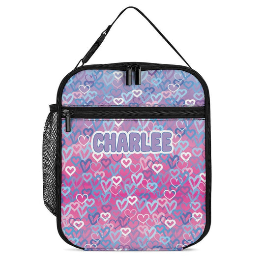 Ombre Hearts Insulated Lunch Box
