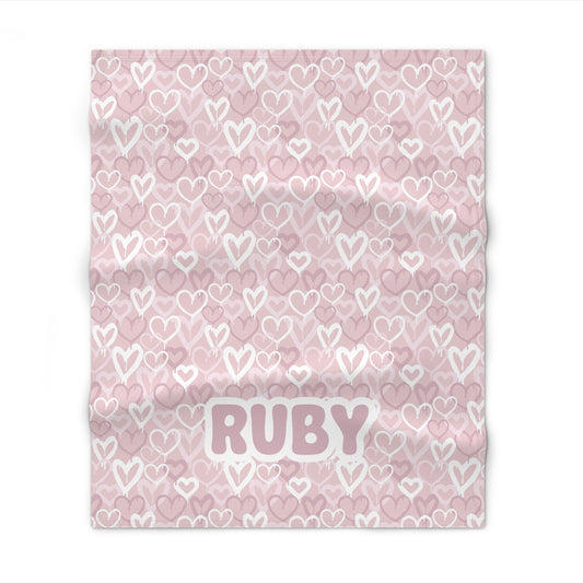 Ombre Heart Blanket