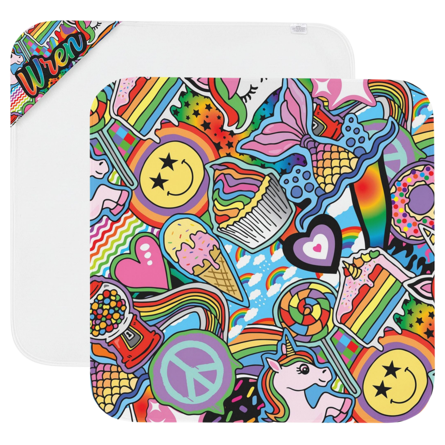 Rainbows and Unicorns Hooded Towel