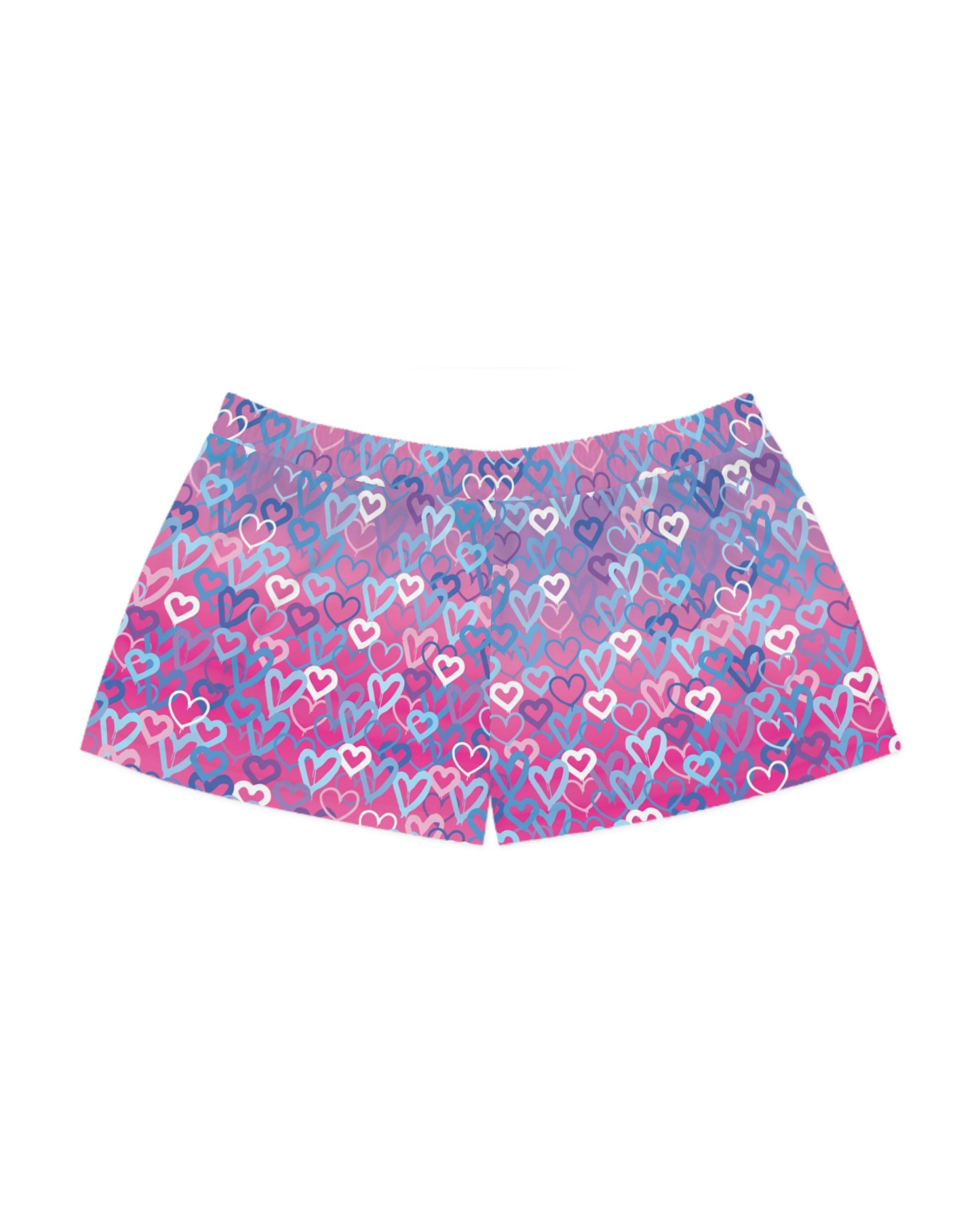 Ombre Hearts Fuzzy Pajama Shorts