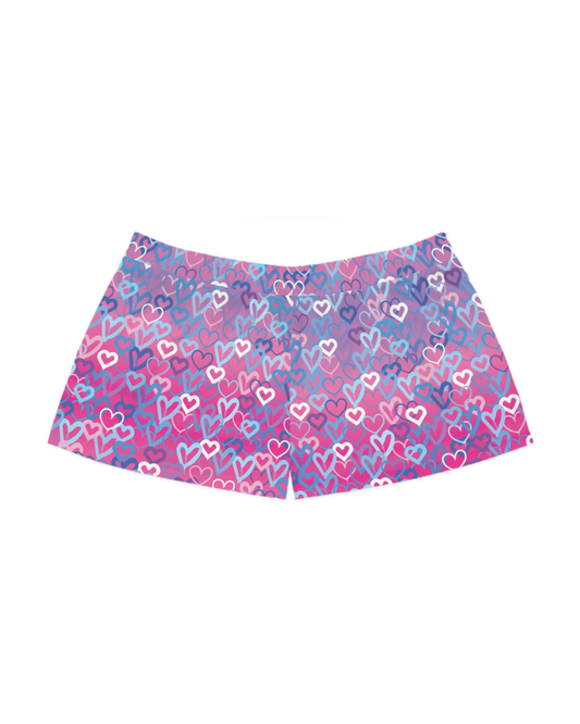 Ombre Hearts Fuzzy Pajama Shorts