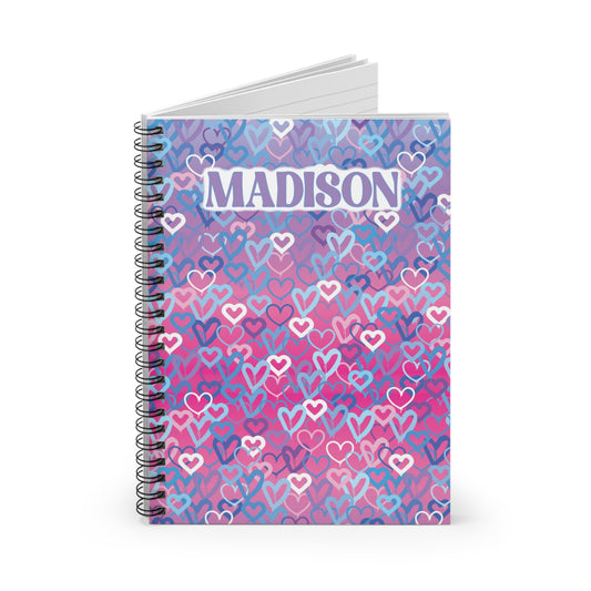 Ombre Hearts Spiral Notebook