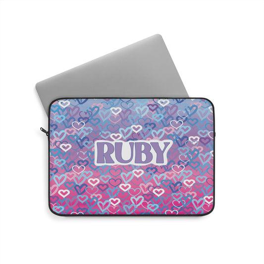 Ombre Hearts Laptop Sleeve