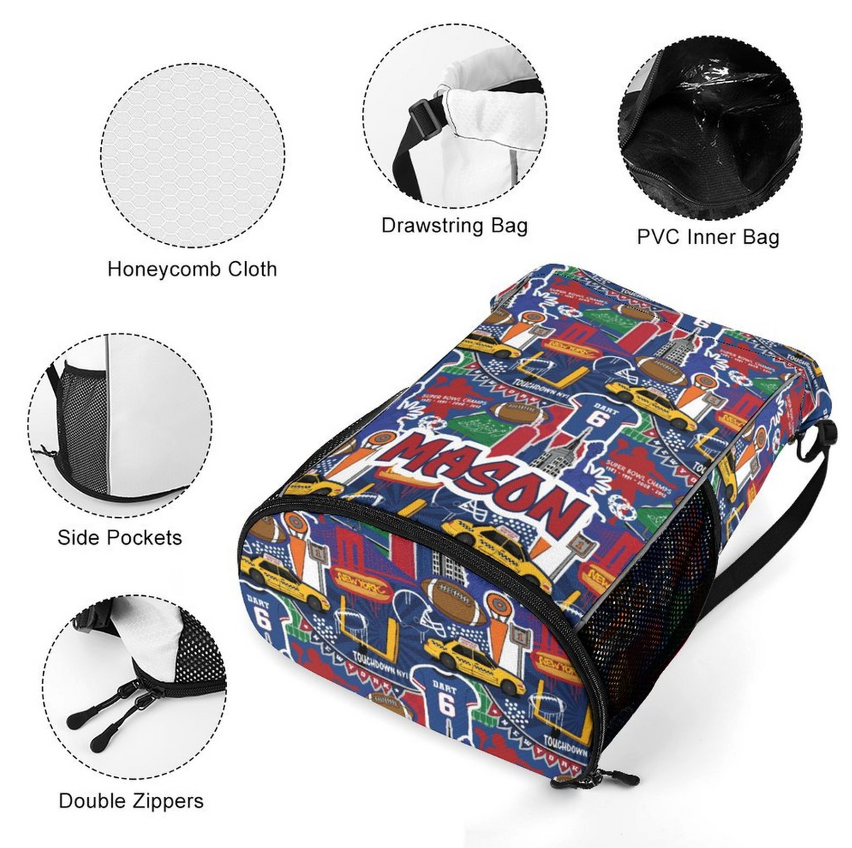 New York Football Drawstring Bag (2 team options)