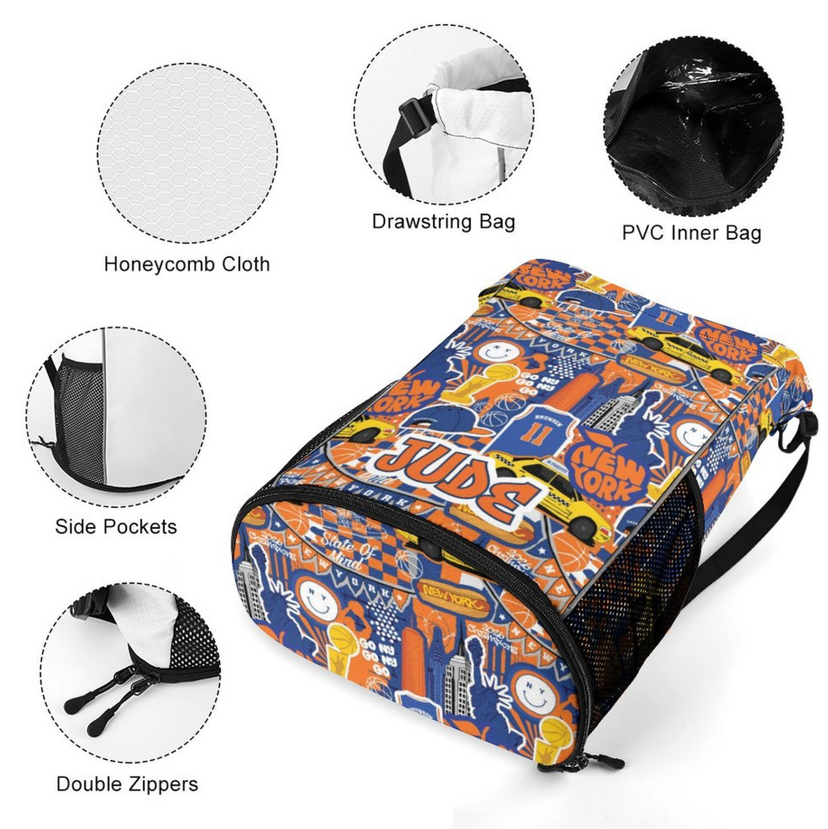 New York Basketball Drawstring Bag