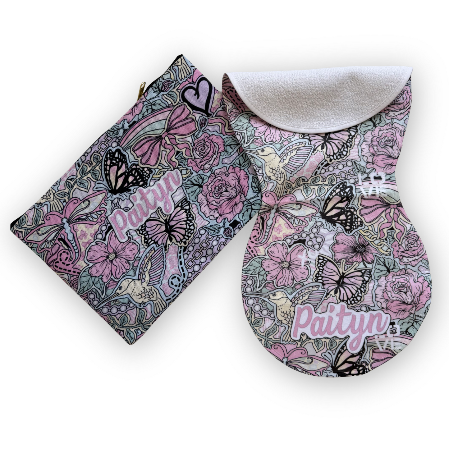 Flowers For All Pouch & Burp Cloth Bundle