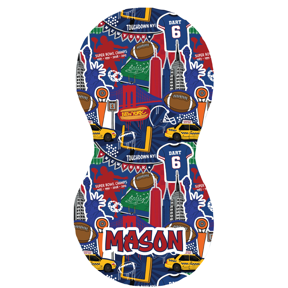 New York Football Burp Cloth (2 team options)