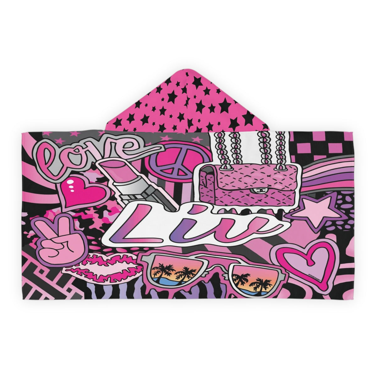 Girlie Girl Lip Hooded Towel