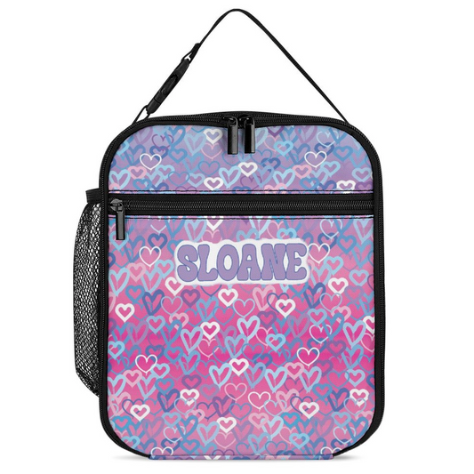 Ombre Hearts Insulated Lunch Box