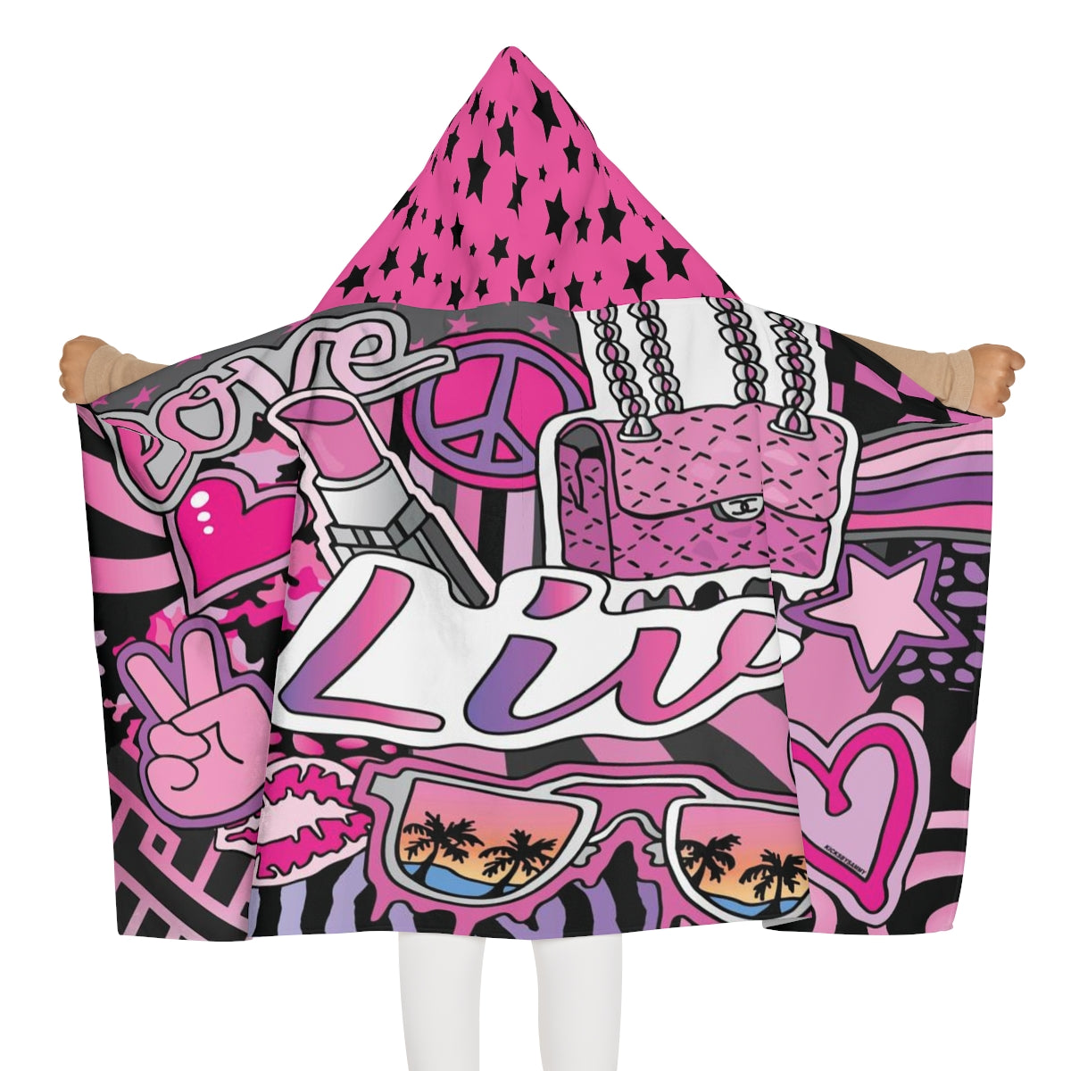 Girlie Girl Lip Hooded Towel