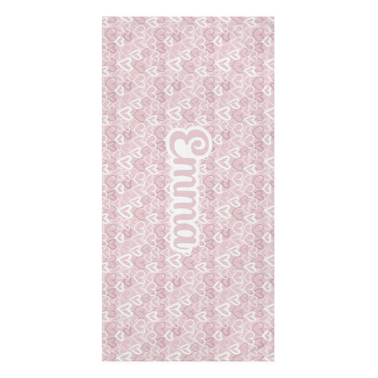 Dusty Pink Hearts Towel