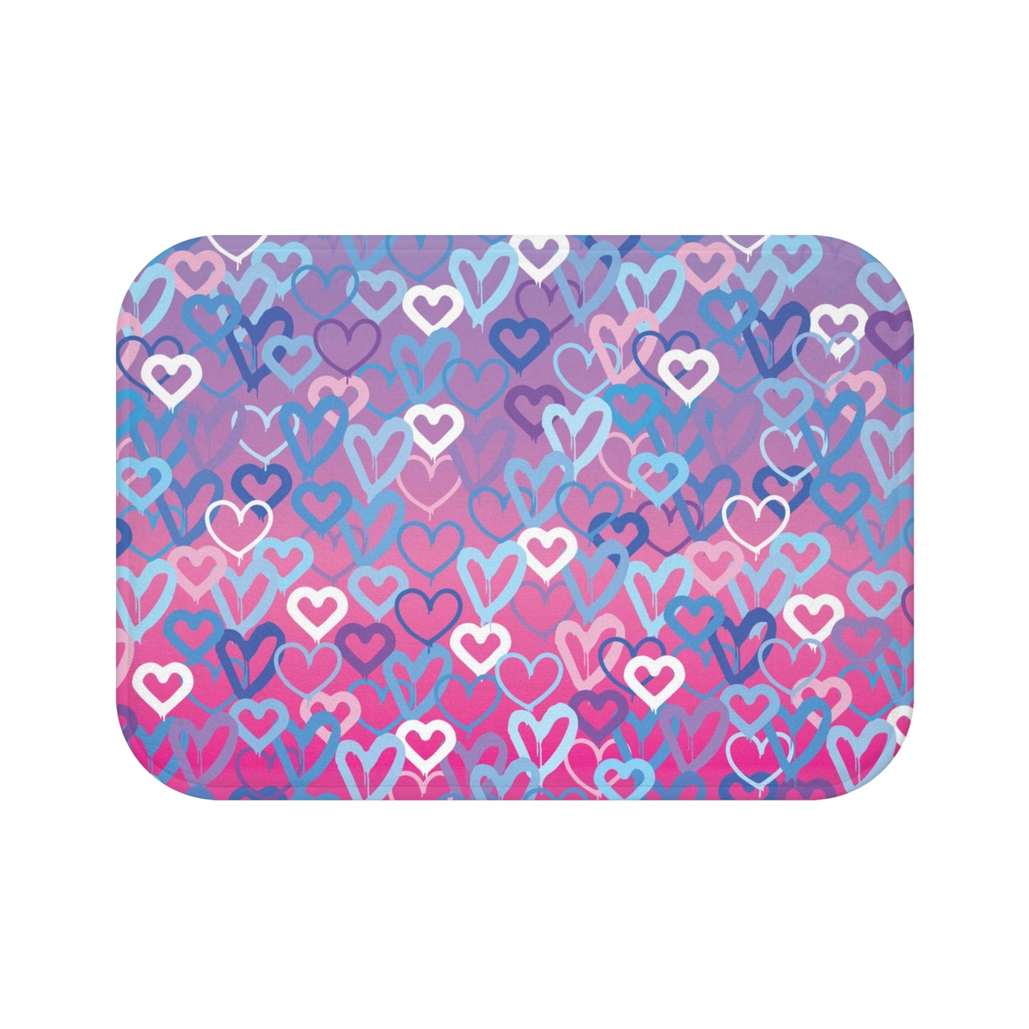 Ombre Hearts Bath Mat