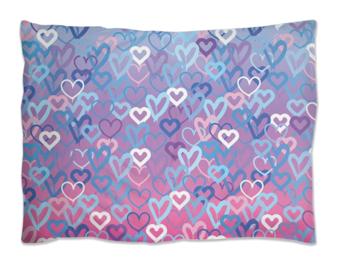 Ombre Hearts Pillow Case