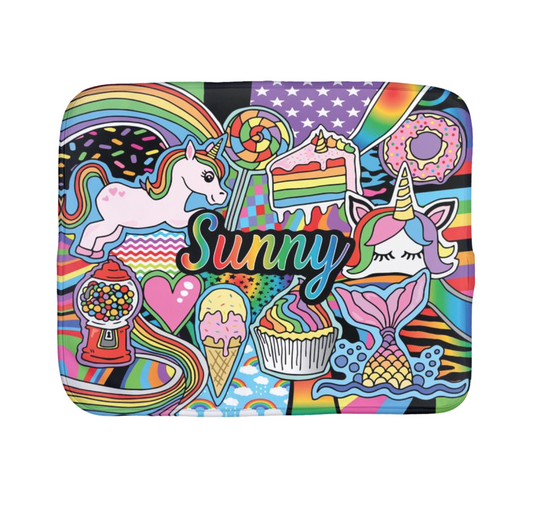 Rainbows and Unicorns Burp Cloth